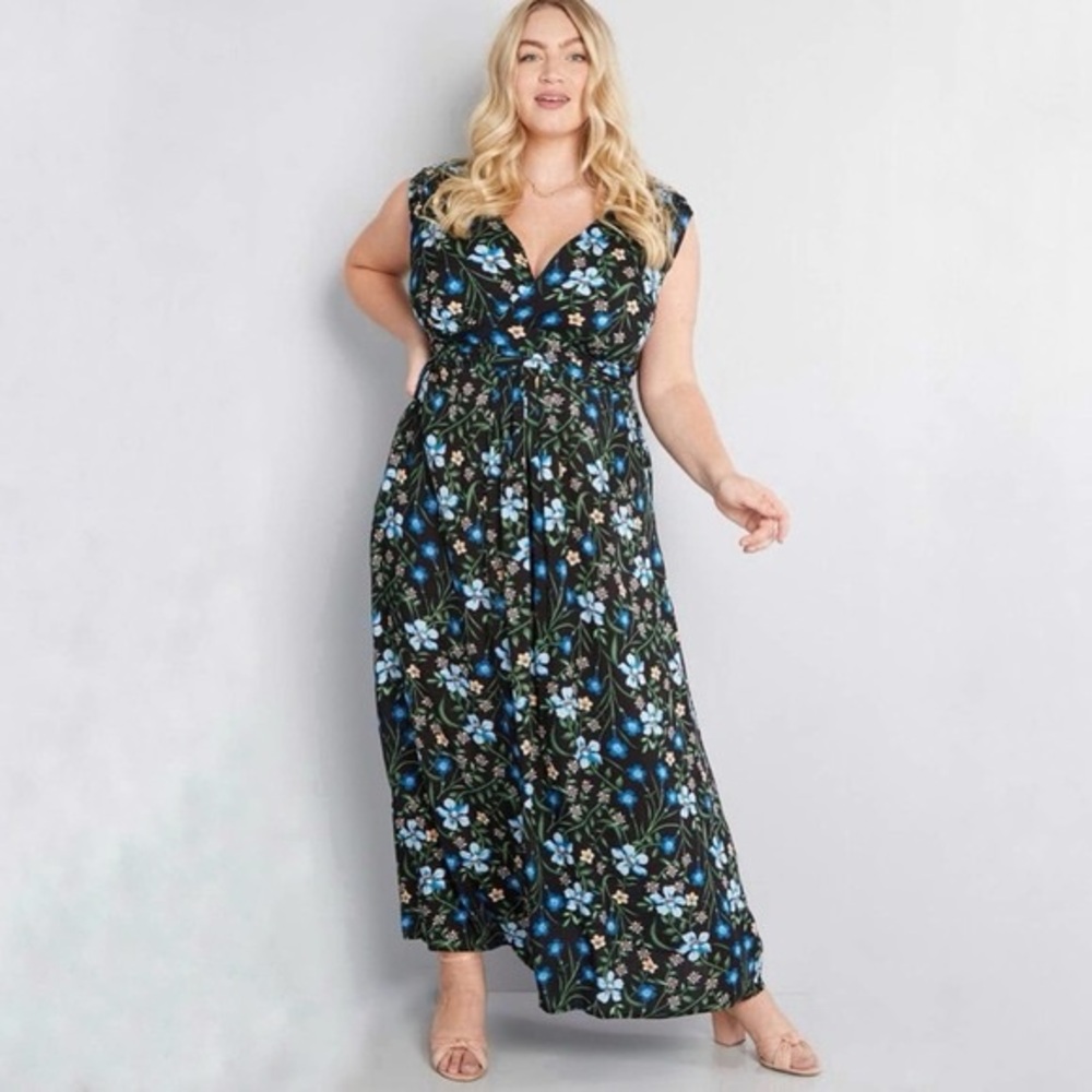 NWOT MODCLOTH Floral Serene Dream Maxi A-Line Dress